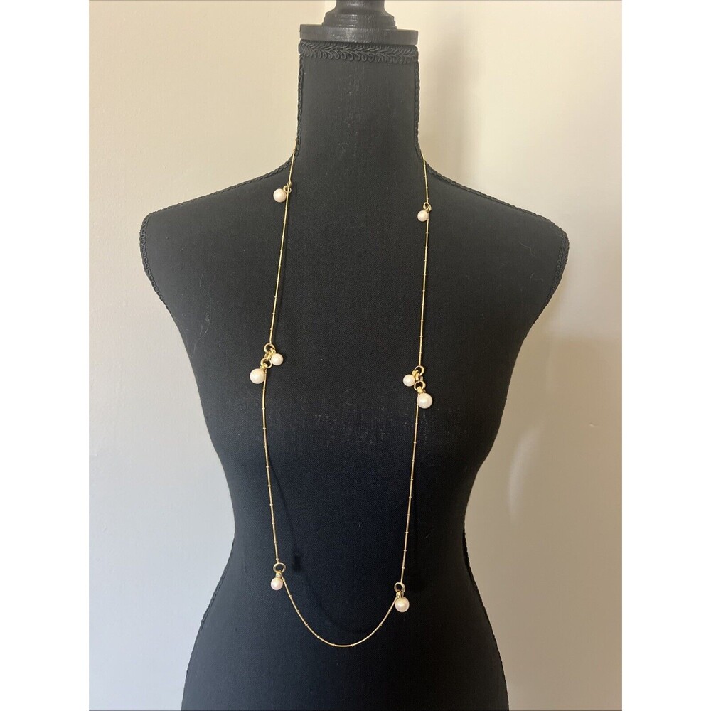Kate Spade Pearly Delight Pearl Dangle Scatter Charm Long Necklace #129/sp-18